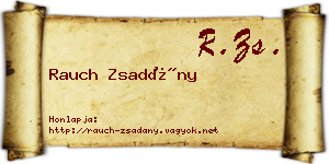 Rauch Zsadány névjegykártya